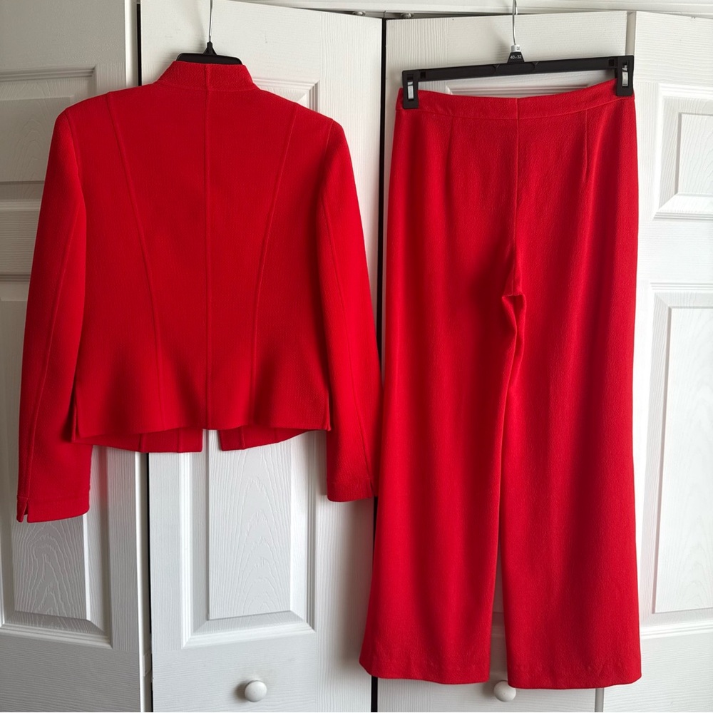 EUC ESCADA Red Wool Set Blazer Jacket and Pants - Picture 2 of 15